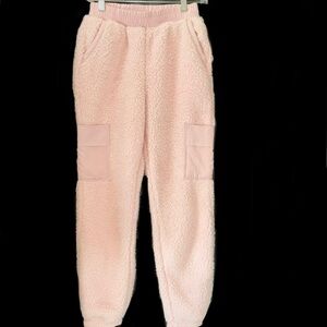 Pink Rose Fleece Joggers in Blush